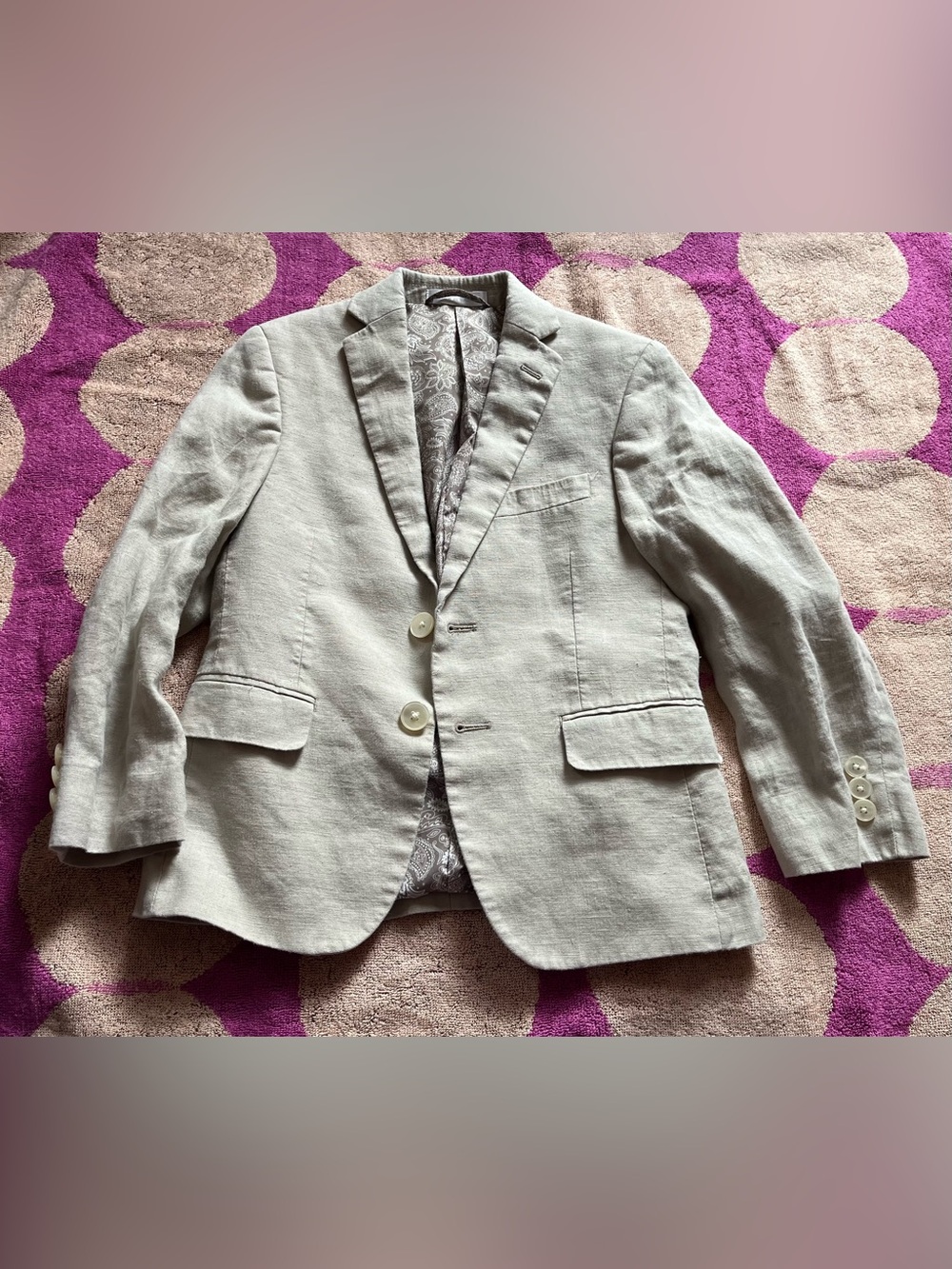 Lauren Ralph Lauren Boys 100% Linen Wheat Color Two Button Blazer